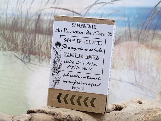 SAVON SECRET DE SAMSON - TOILETTE, SHAMPOING, RASAGE - ARGILE VERTE /CÈDRE ATLAS - 115 GRAMMES.     